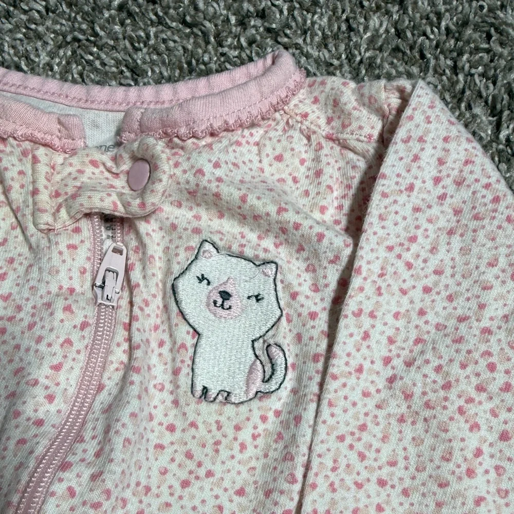 Carter's Baby Girl Pink and White Footie Pajamas Size 3 Months